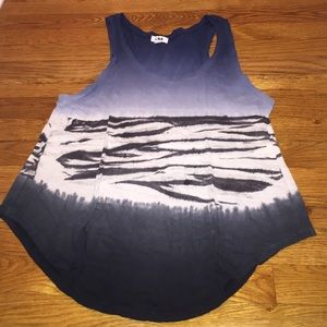 LNA Tie-Dye Loose Tank in Navy / Grey